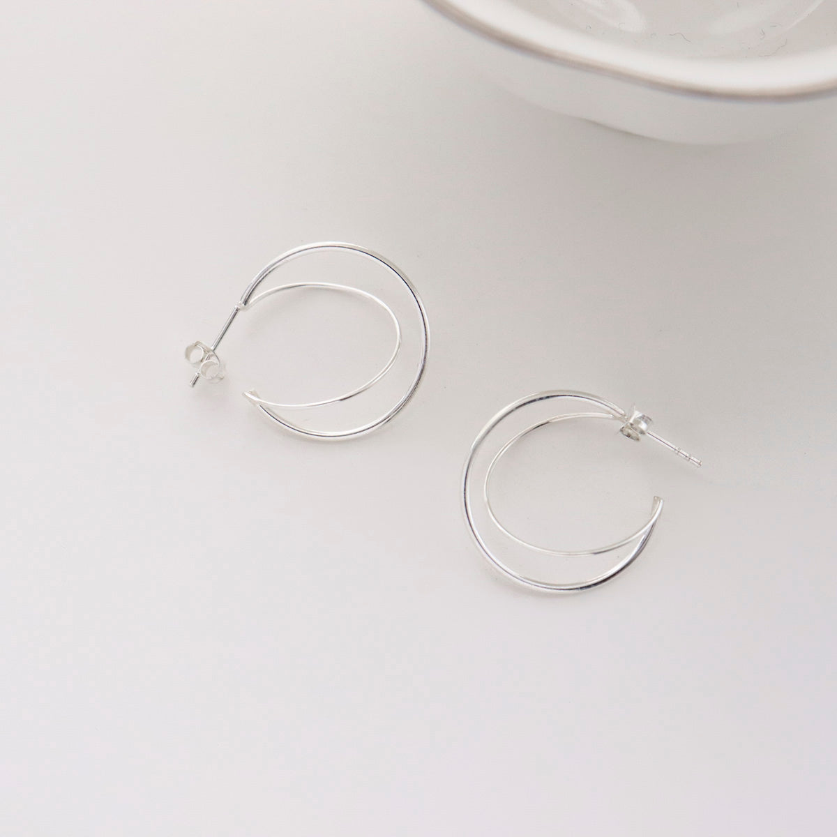 925 sterling silver Cross X Circles drop Earrings, Circle statement earrings,Large ring Earrings