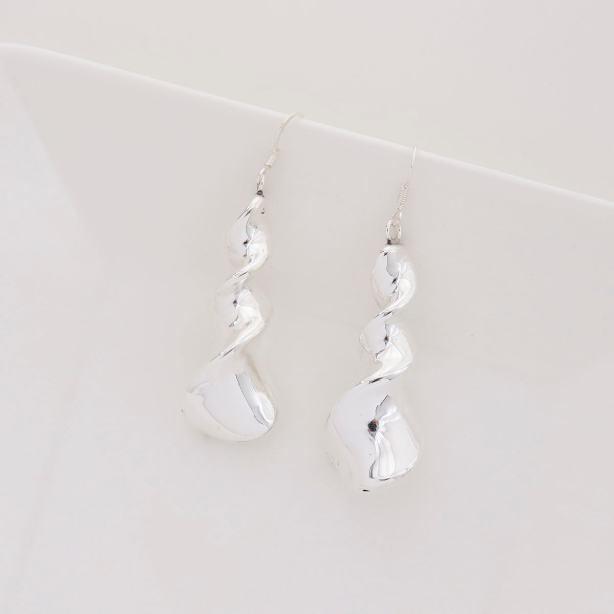 925 sterling silver Long Twisted  bar hook drop Earrings Long chandelier earrings