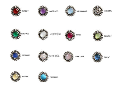 925 Sterling Silver Birthstone and Silver chain Tassel Stacking Rings,R1080S