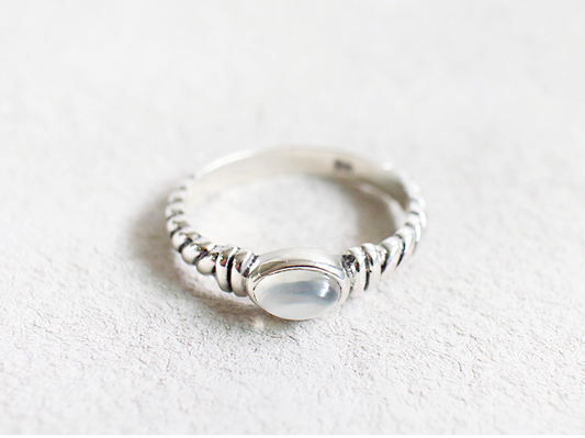 925 Sterling Silver Birthstone Moonstone Ring