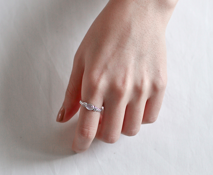 925 Sterling Silver Birthstone Moonstone Ring