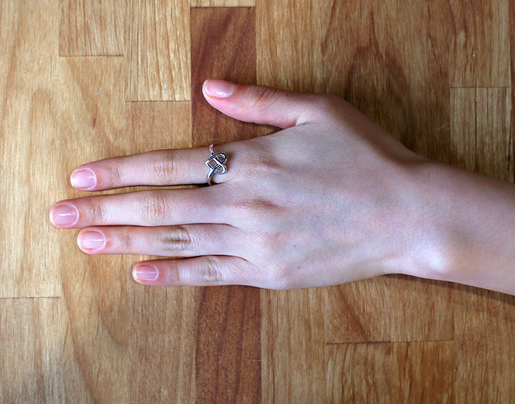 925 sterling silver Heart Knot Ring