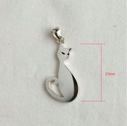 925 Sterling Silver Nero Kitty Cat Necklace