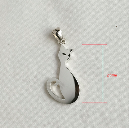 925 Sterling Silver Nero Kitty Cat Necklace