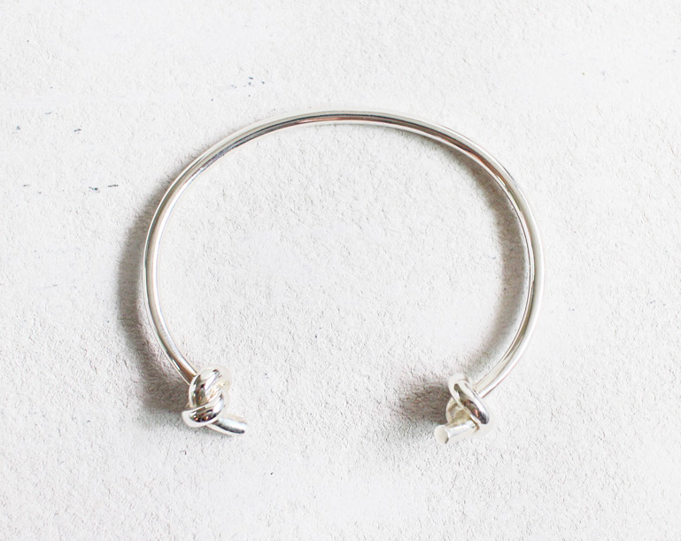 925 Sterling Silver Dual Knot Bangle Double Knot Bangle Bracelet ,Sailor Knot Cuff Bracelet