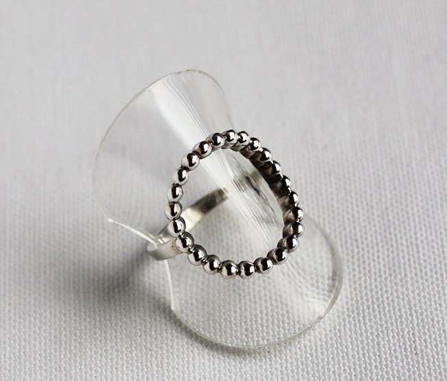 925 Sterling Silver Open Circle Dot Ring, Geometry ring