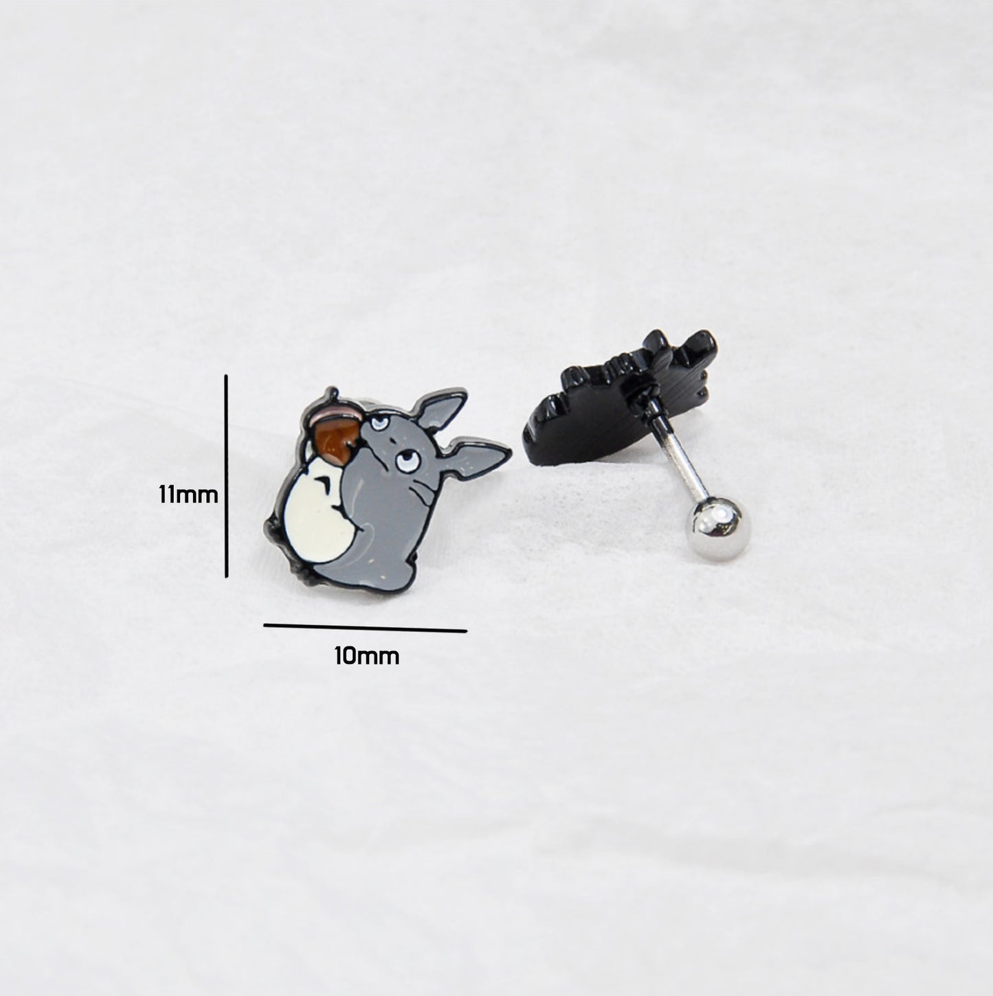 Totoro Screwback Barbells Ear Piercing ,My neighbor Totoro Surgical Steel Screw Back Ear Stud