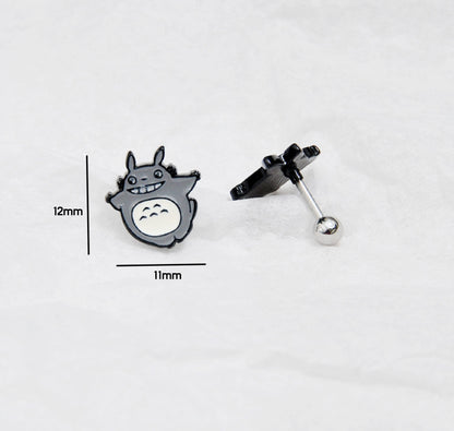 Totoro Screwback Barbells Ear Piercing ,My neighbor Totoro Surgical Steel Screw Back Ear Stud