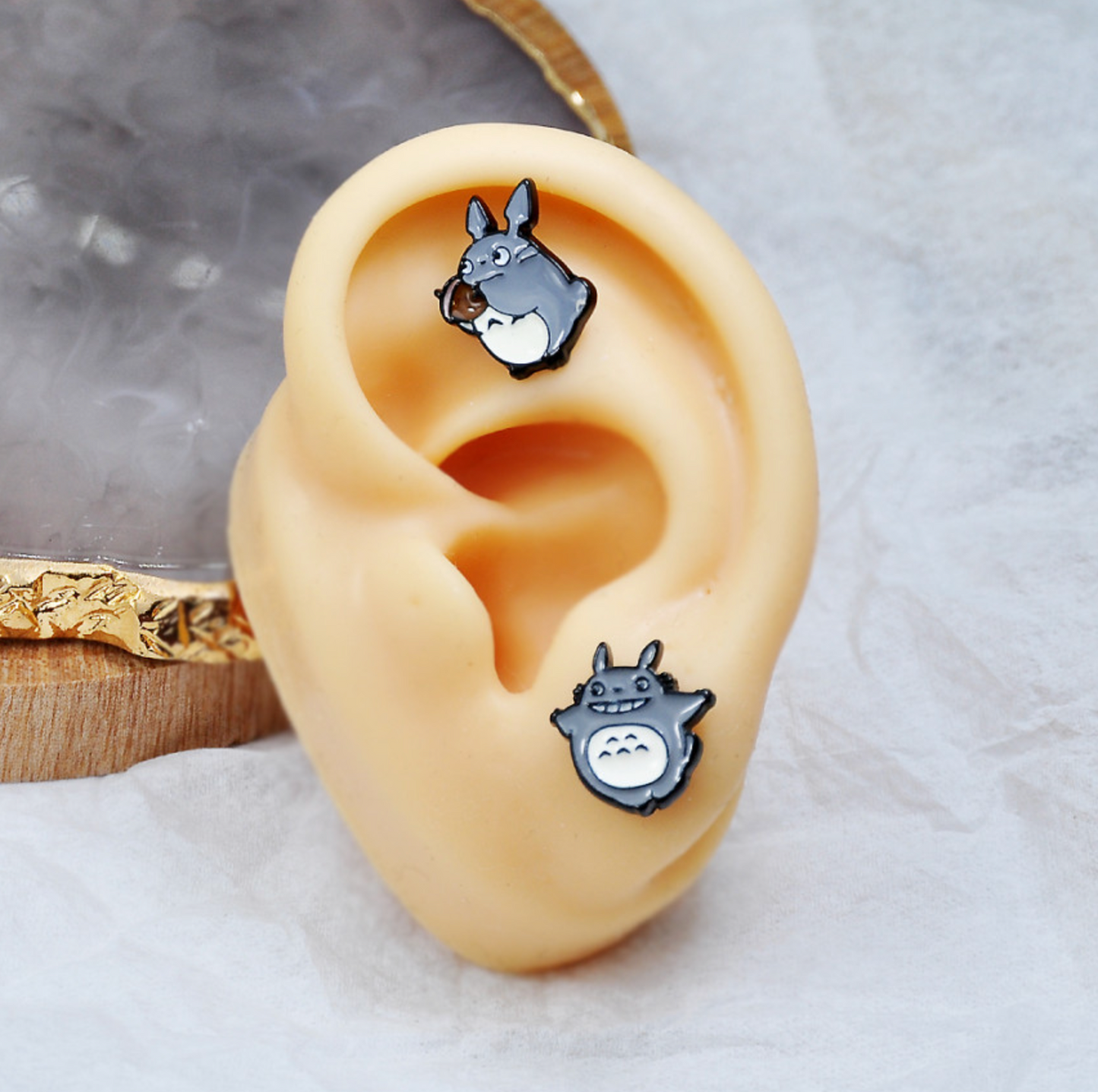 Totoro Screwback Barbells Ear Piercing ,My neighbor Totoro Surgical Steel Screw Back Ear Stud