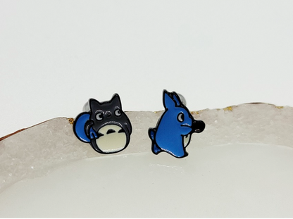 Totoro Screwback Barbells Ear Piercing ,My neighbor Totoro Surgical Steel Screw Back Ear Stud 2.