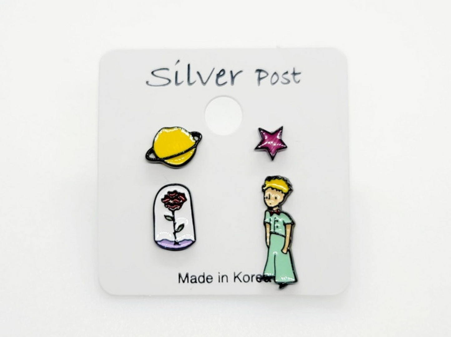 The Little Prince's Beautiful earrings set of 4 character Stud earrings