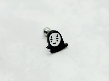 Ghibli Studio Spirited Away, No-Face earrings, Kaonash, Susuwatari  Screwback Barbells Ear Piercing ,My neighbor Totoro Surgical Steel Screw Back Ear Stud