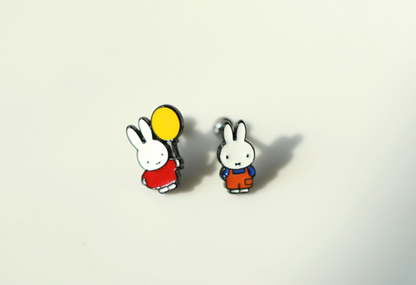 Cute Miffy rabbit characters Screwback screw back ball, Barbells Ear Piercing ,Surgical Steel Screw Back Ear Stud,Cartilage earrings