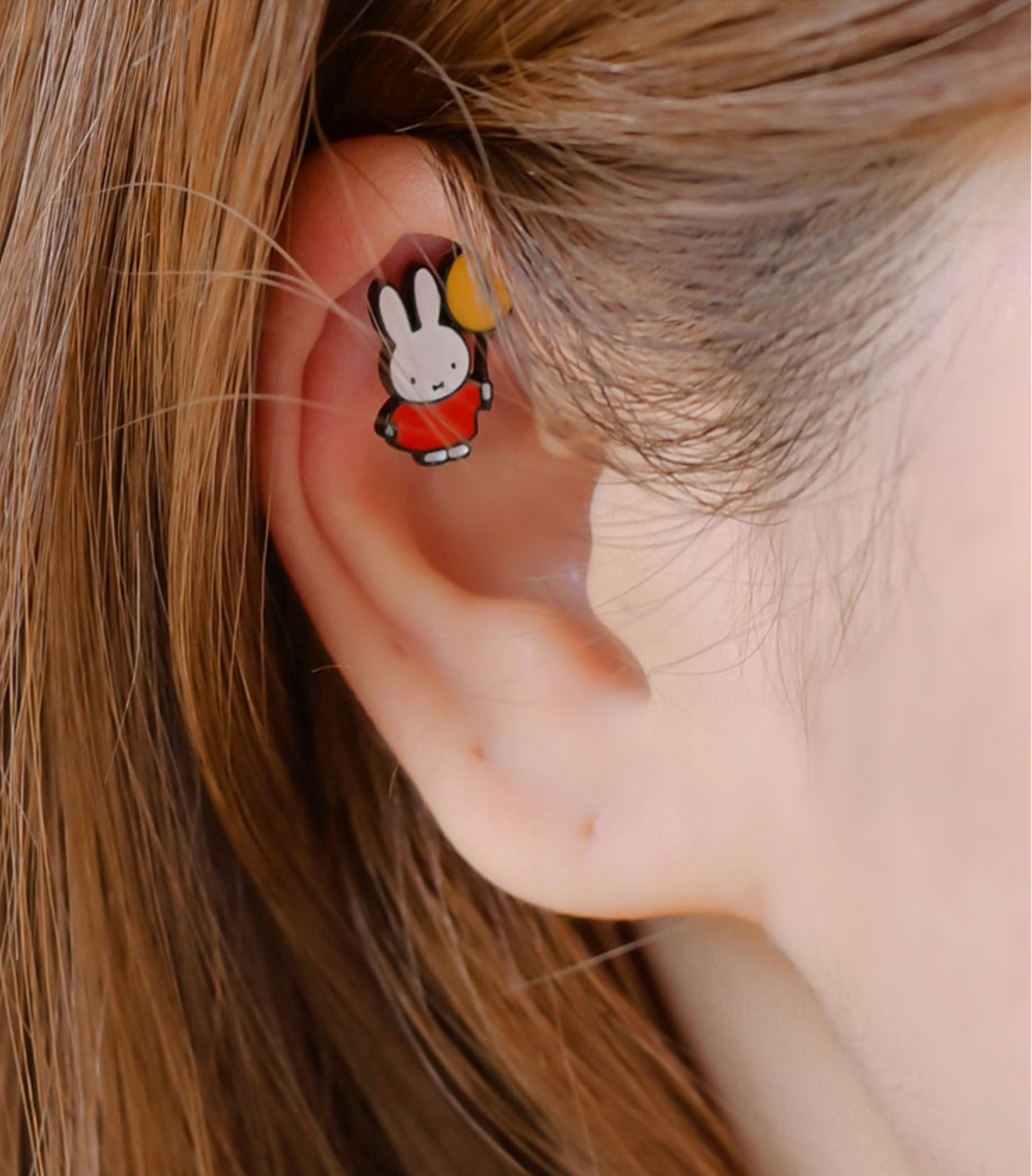 Cute Miffy rabbit characters Screwback screw back ball, Barbells Ear Piercing ,Surgical Steel Screw Back Ear Stud,Cartilage earrings