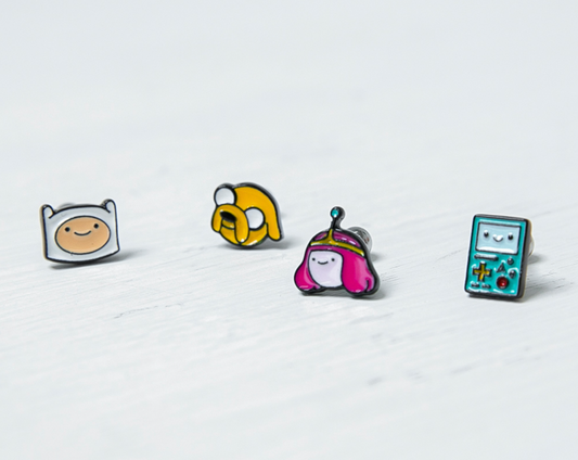 Cute Adventure time with Finn and Jake Screwback screw back ball, Barbells Ear Piercing ,Surgical Steel Screw Back Ear Stud,Cartilage earrings