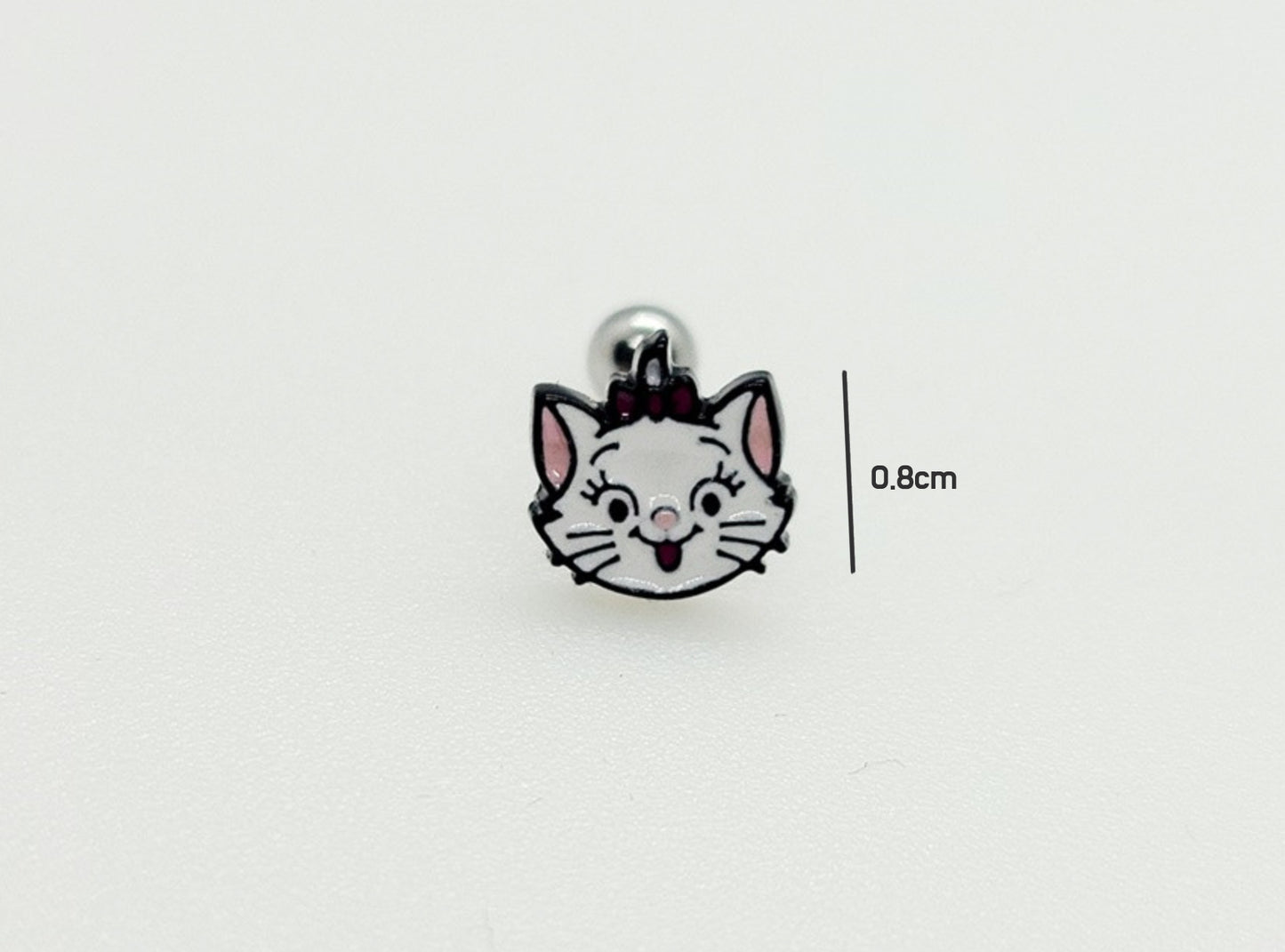 Cute Disney characters Marie cat, Dumbo crew back Barbells Ear Piercing, Surgical Steel cartilage stud, helix stud, tragus conch