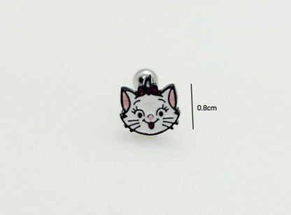 Cute Disney characters Marie cat, Dumbo crew back Barbells Ear Piercing, Surgical Steel cartilage stud, helix stud, tragus conch