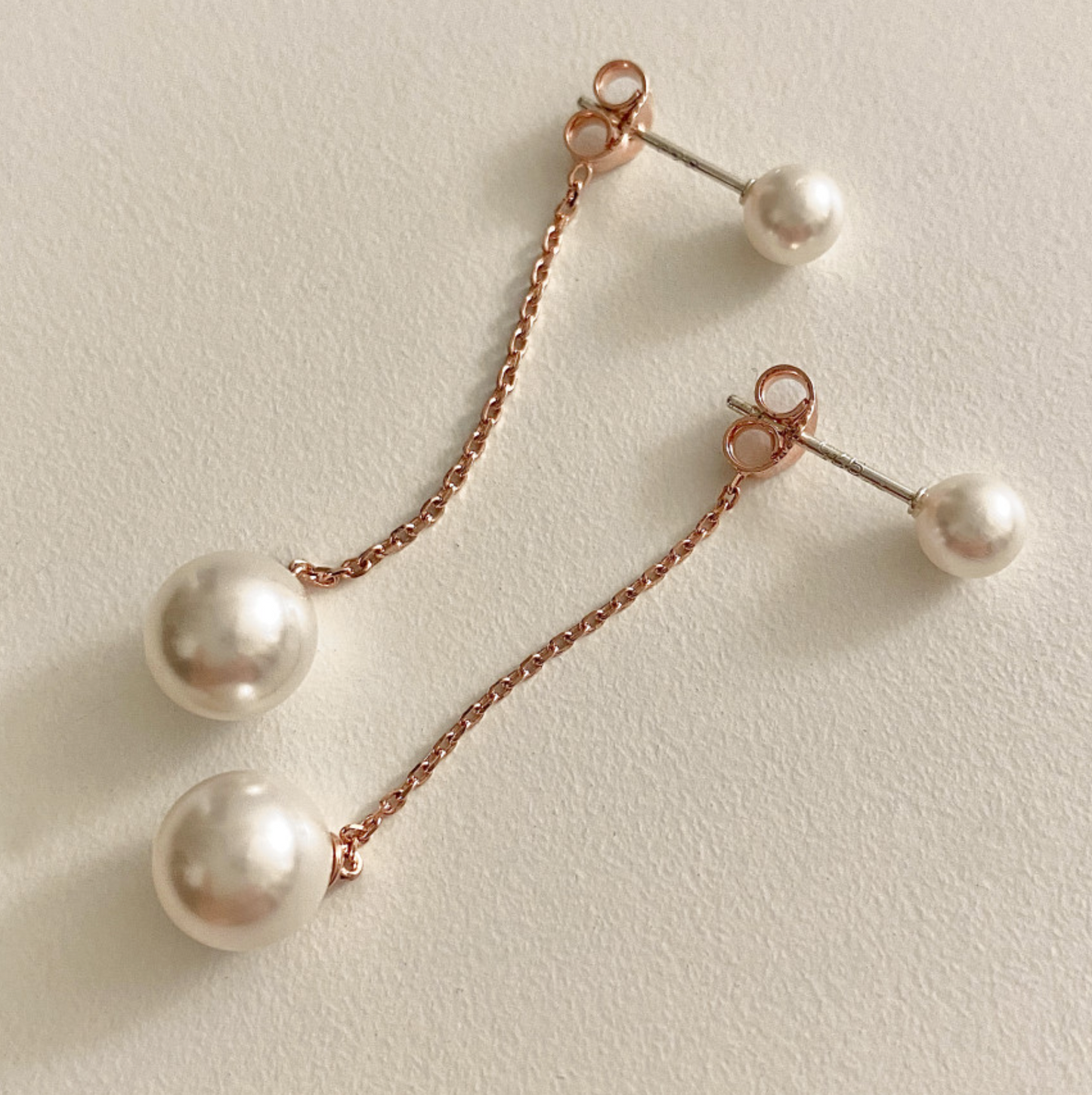 925 silver two ways Long chain pearl earrings ,Long pearl ear jacket, Long chain ear jacket