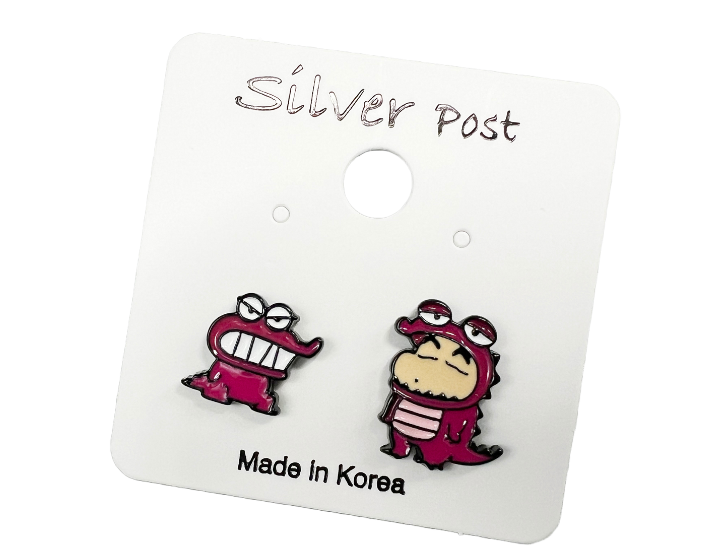 Cute Cartoon characters earrings, Crayon Shin Chan and Shiro Stud earrings