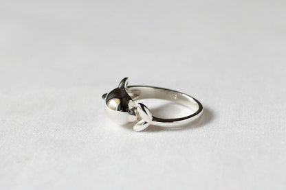 925 Sterling Silver Cute Dolphin Ring 2