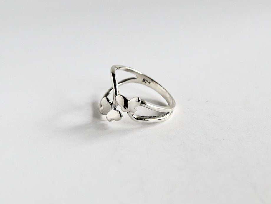 925 sterling silver Butterfly Statement ring, Butterflies ring