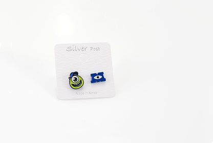 Monsters, Inc Stud Earrings , Mike and Sully Earrings, Monsters University earrings