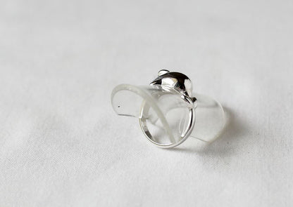 925 Sterling Silver Cute Dolphin Ring 2