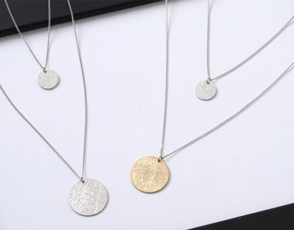 925 sterling silver Layered Discs necklaces, Set Of Two Disks Necklaces, Layered Set coin necklace,Coin Necklaces Set