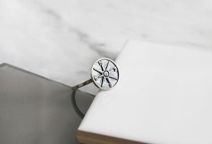 925 Sterling Silver antique Compass statement Ring