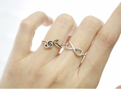 925 Sterling Silver Personalized Infinity Ring, R0830S