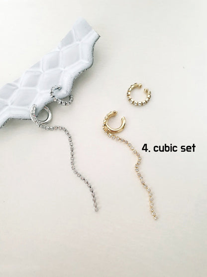 Single long chain ear cuff, Ear Wrap earrings,Non pierced Conch earcuff, Conch Piercing