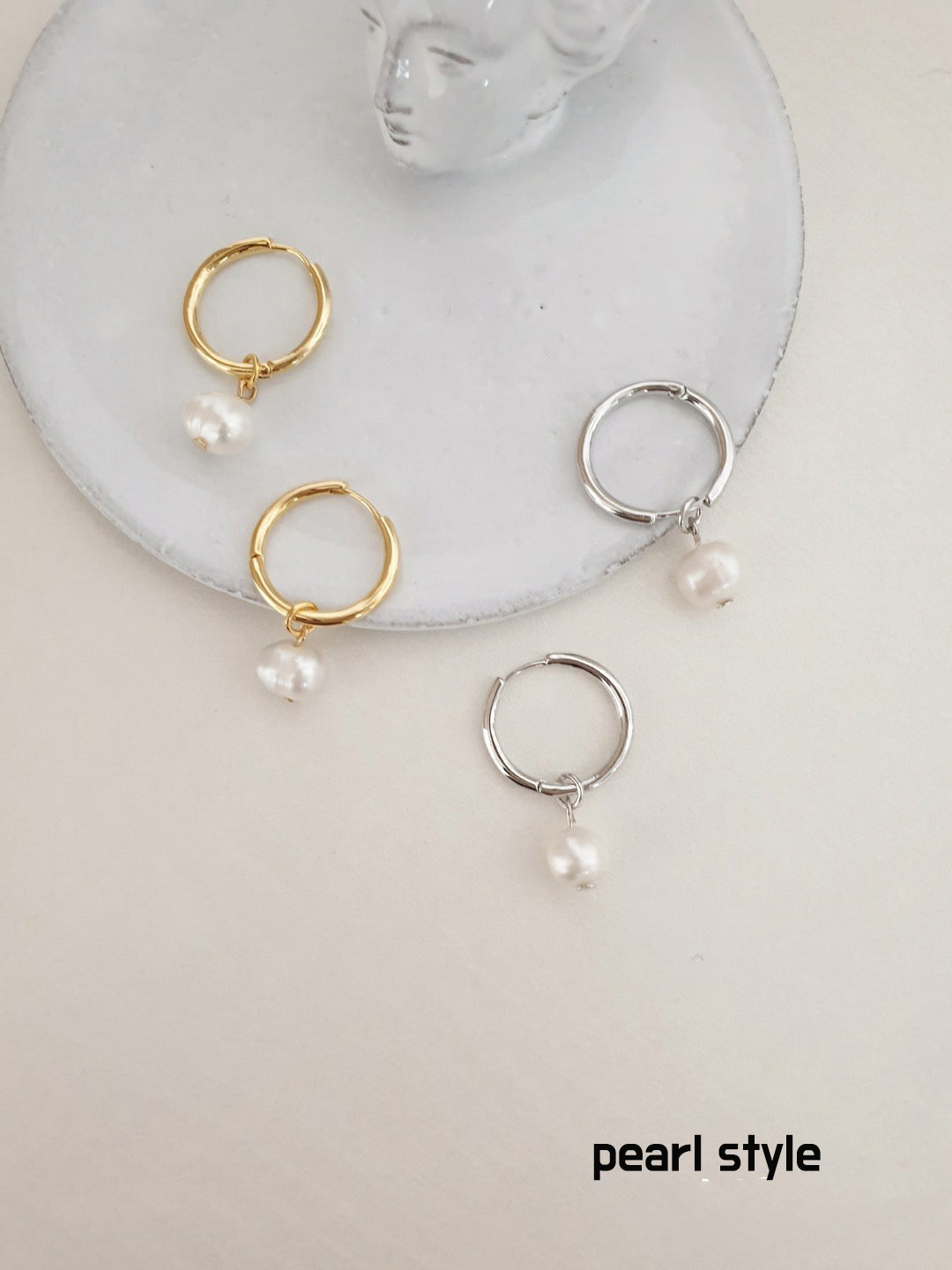 Linked circles hoop earrings, Ball Huggie Earrings, Double Circle hoop earrings, dangle ball hoop earrings