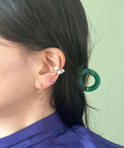 Singel Pearl ear cuff, Non pierced conch earcuff Conch pearl earrings  Huggie ear cuff-3 type