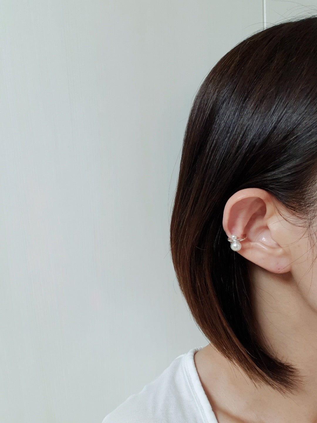 Singel Pearl ear cuff, Non pierced earrings,Conch pearl earrings,  Huggie earrings-3 type