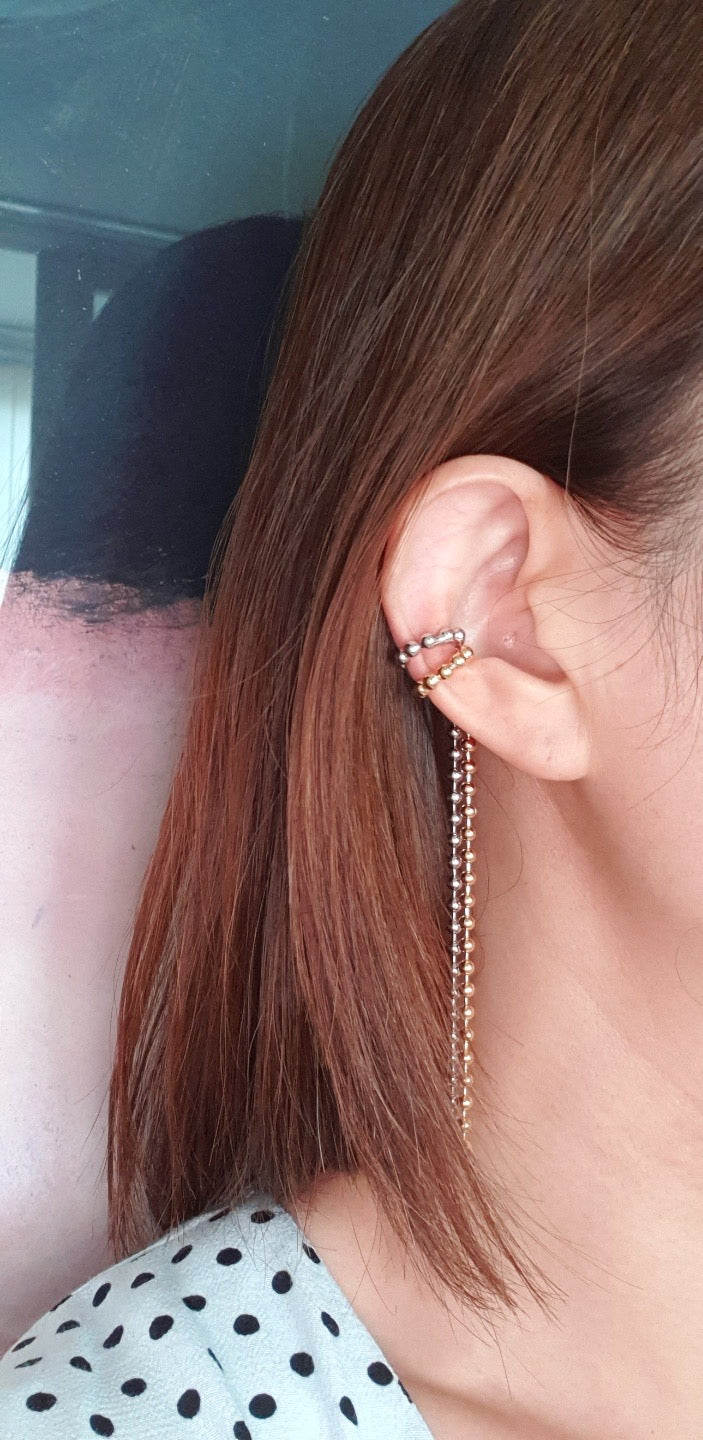 Single long chain ear cuff, Ear Wrap earrings,Non pierced Conch earcuff, Conch Piercing