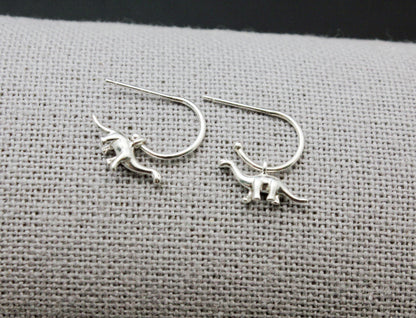 925 sterling silver Dino Dinosaur dangle earrings, Triceratops earrings, Brachiosaurus earrings, Unicorn earrings