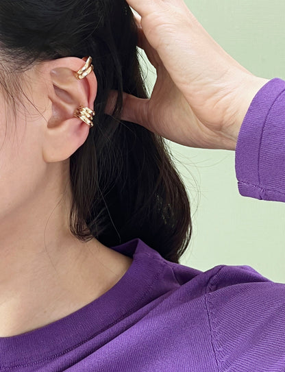 Set of 2 Bold line earcuff, Line ear wrap non piercing earrings non pierced conch earrings