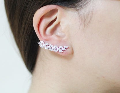 Cubic Curved Bar  Ear pin ,Long bar earcuff, Bar Ear Crawler,cubic Bar Climber