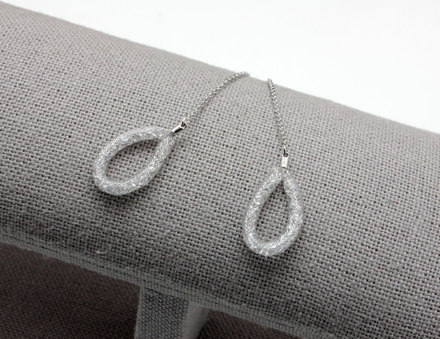 Open Water drop Ear Threader ,Long earrings,  Tear Drop Pull Through Earrings