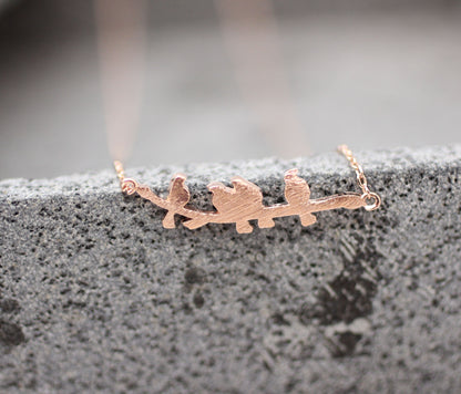 Birds on Branch Necklace, Leaves Branch Necklace Leaf and Birds Necklace, Branch Necklace