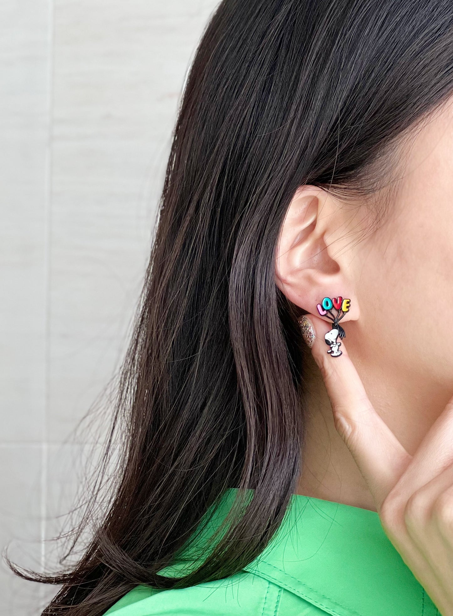 Cute Snoopy and Woodstock earrings, Love Snoopy and Woodstock Best Friend Ear jacket