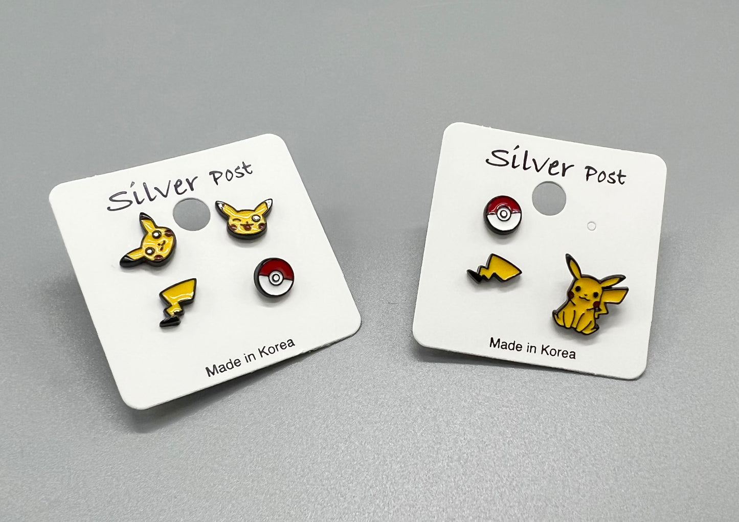 Pikachu Earrings, Pokemon ball Earrings character Stud earrings, cute earrings, kids earrings character jewelry