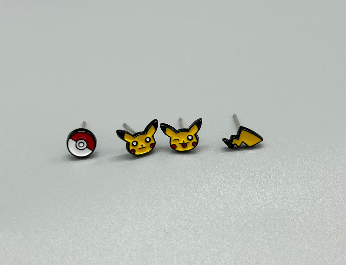 Pikachu Earrings, Pokemon ball Earrings character Stud earrings, cute earrings, kids earrings character jewelry