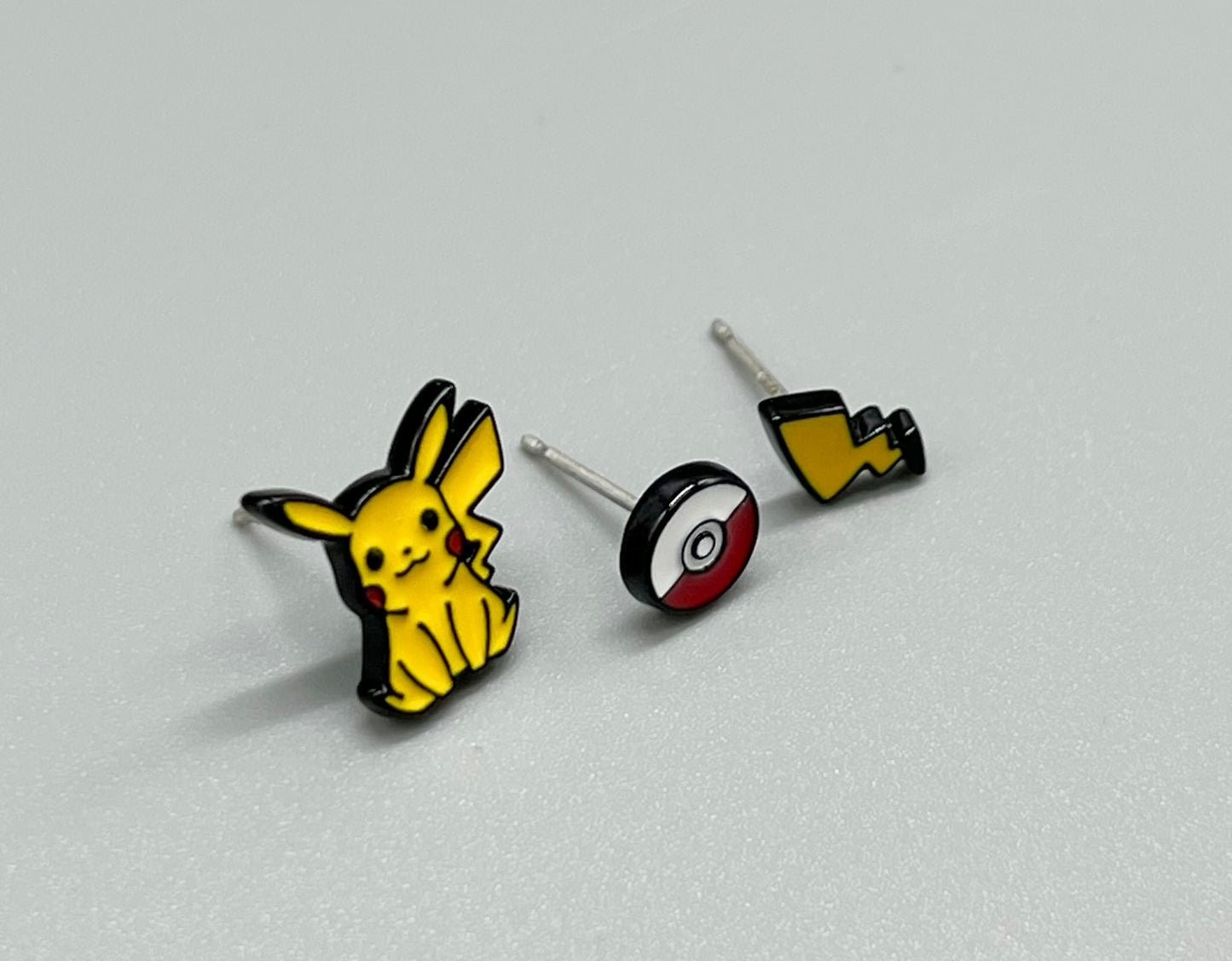 Pikachu Earrings, Pokemon ball Earrings character Stud earrings, cute earrings, kids earrings character jewelry