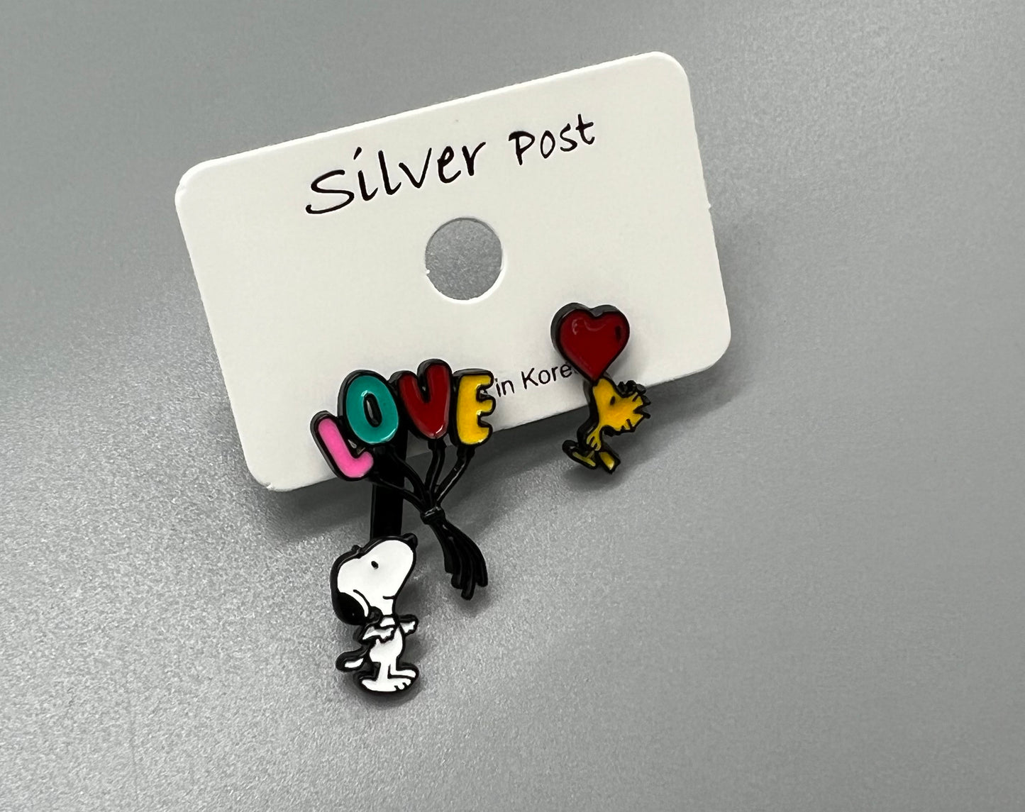 Cute Snoopy and Woodstock earrings, Love Snoopy and Woodstock Best Friend Ear jacket