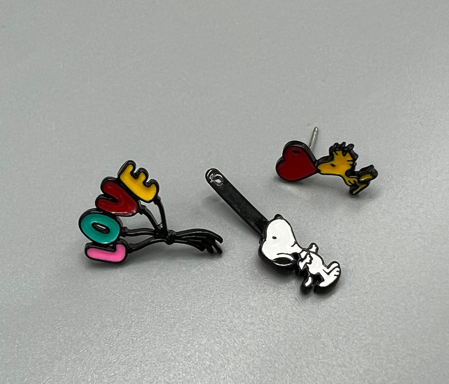 Cute Snoopy and Woodstock earrings, Love Snoopy and Woodstock Best Friend Ear jacket