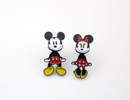 Disney-licensed Mickey Mouse and Minnie Mouse Unbalance Earrings, Disney Earrings