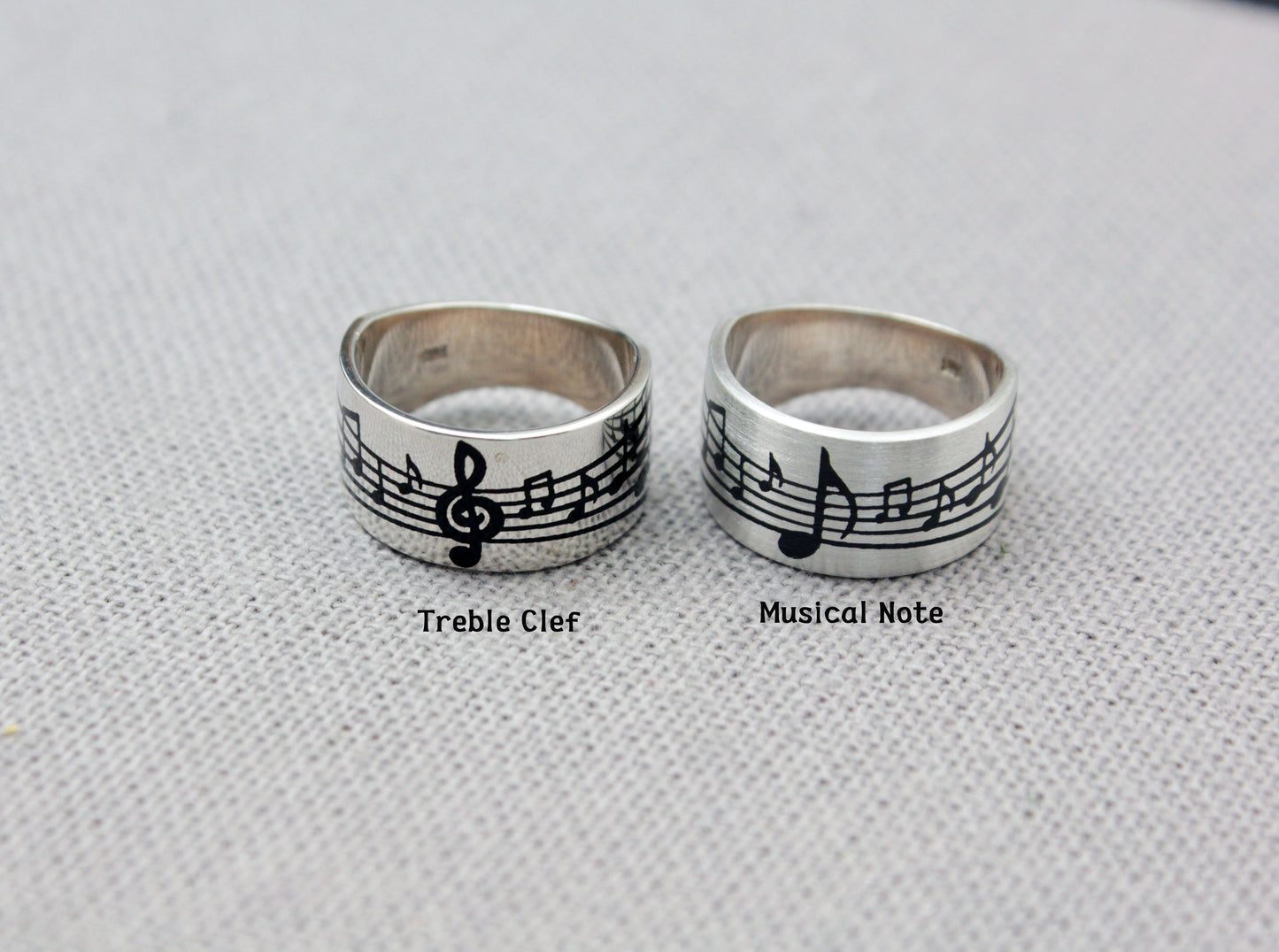 925 Sterling Silver Music note Score Ring, Treble Clef Ring, Manuscript paper Ring