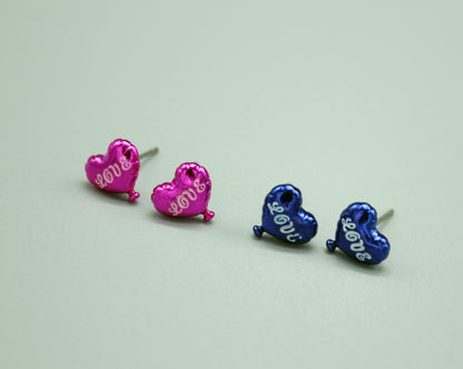 Heart Love Balloon stud Earrings