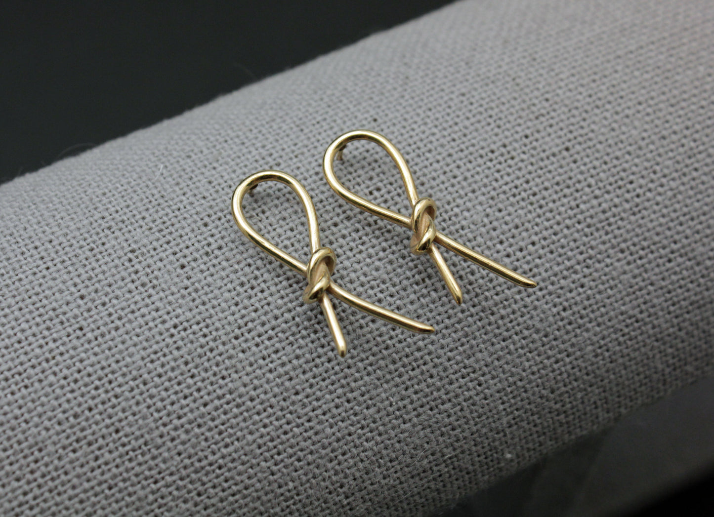 925 sterling silver Tied Knot Bow Stud Earrings